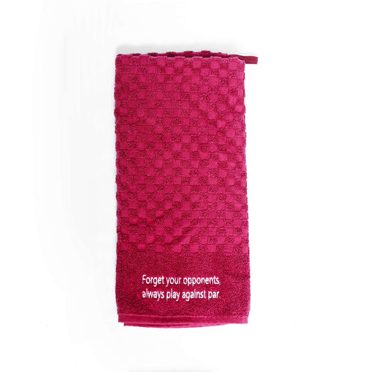 BTM Burgundy "Against Par" Golf Towel